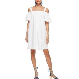 NWT Kate Spade Broome Street White Off-Shoulder Cotton Dress SMALL